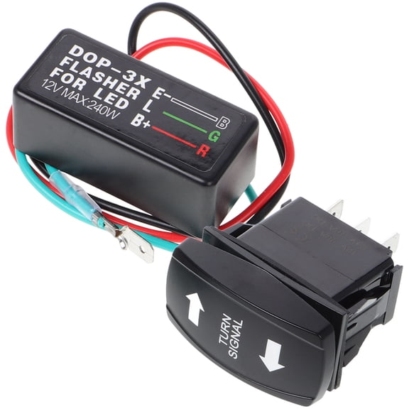 HEATSHAKING Black ABS Metal Flasher Relay Wireless Remote Light Switch for Improved Vehicle Turn Signal