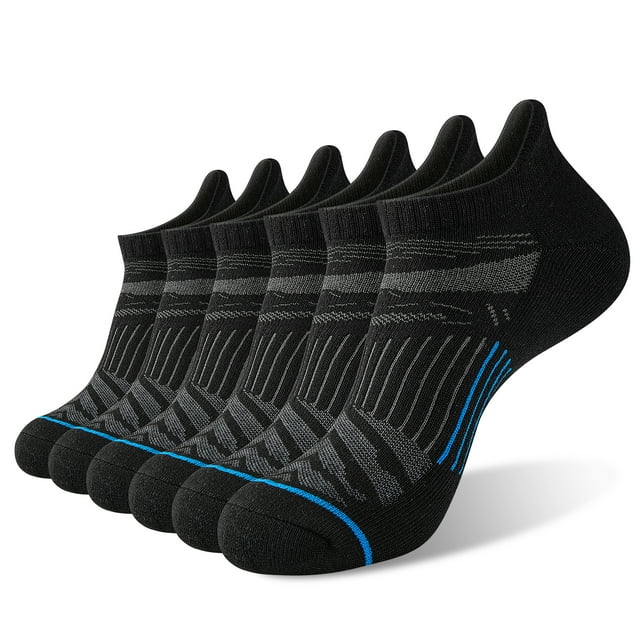 HEATUFF Mens Socks Ankle Athletic Socks Low Cut Cushioned 6 Pairs