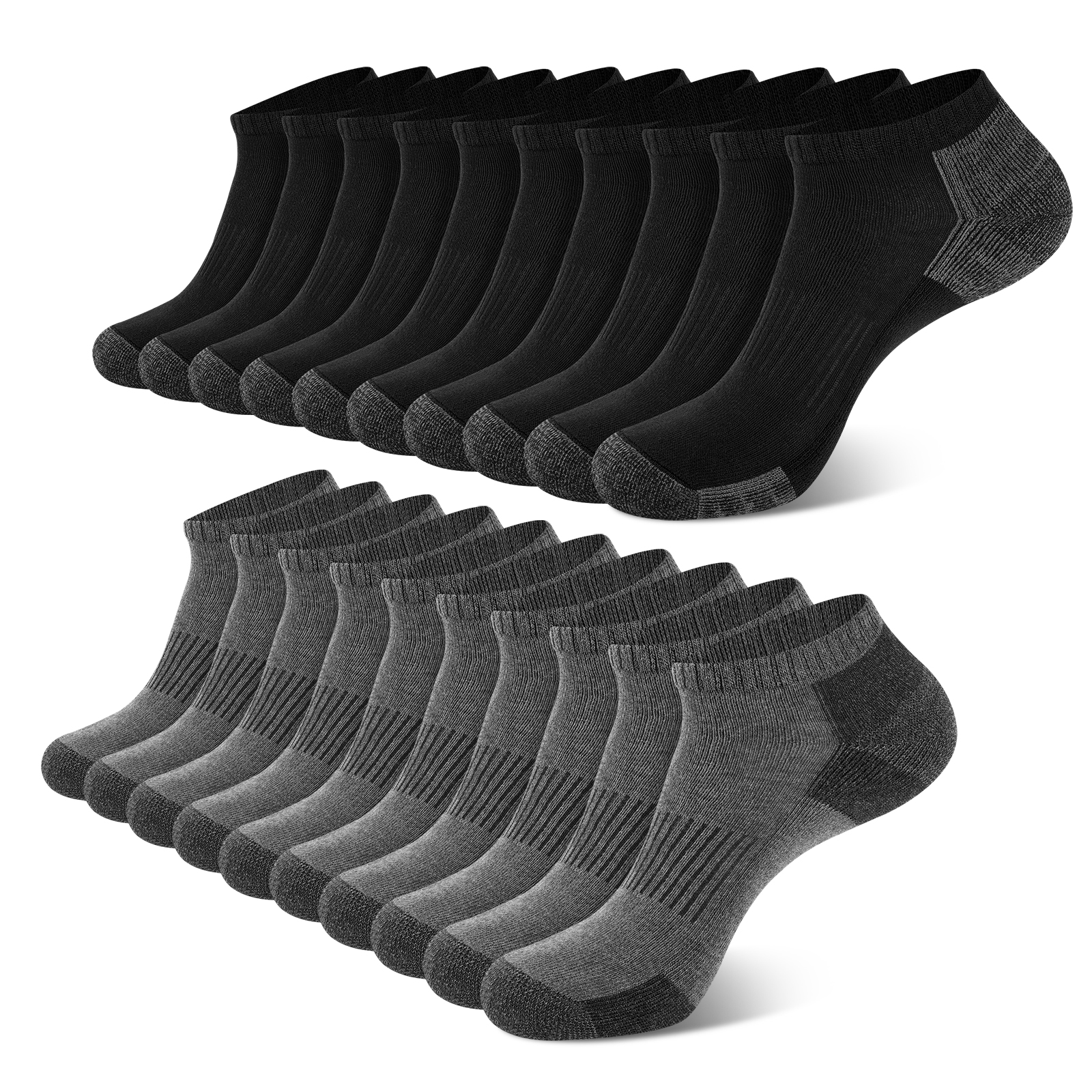 Gildan Men's Active Flat Knit Ankle Socks, 6 Pairs