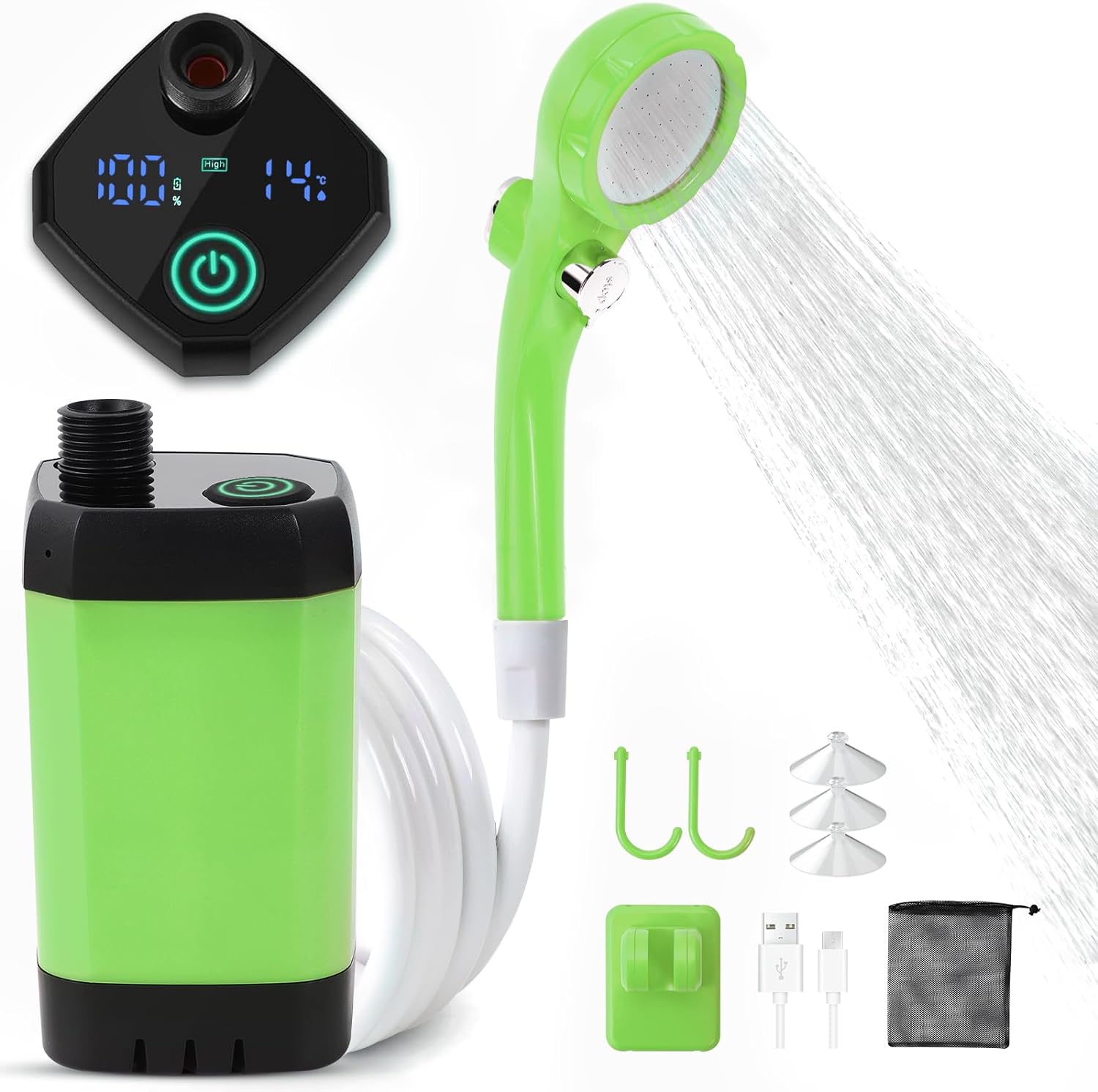 HEAVEN BLUE Portable Shower for Camping Upgraded Outdoor Electric