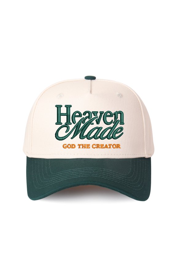 HEAVEN MADE 3D Embroidered Trucker Hat Vintage Color Block Baseball Cap Adjustable Unisex Snapback Gratitude Gift