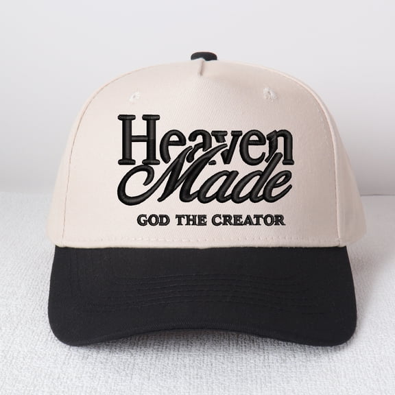 HEAVEN MADE 3D Embroidered Trucker Hat Vintage Color Block Baseball Cap Adjustable Unisex Snapback Gratitude Gift