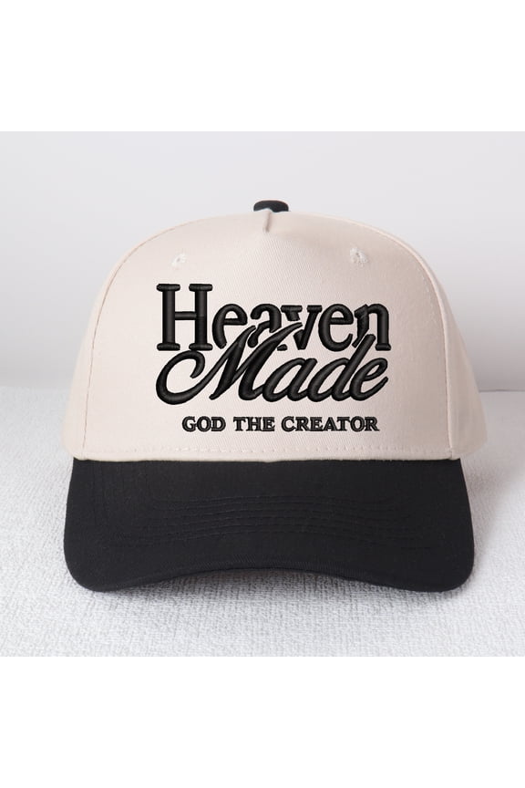HEAVEN MADE 3D Embroidered Trucker Hat Vintage Color Block Baseball Cap Adjustable Unisex Snapback Gratitude Gift