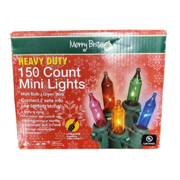 Heavy Duty Christmas Lights - 34 ft, 150 Mini Lights
