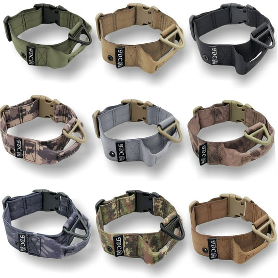 HEAVY DUTY Dog Tactical Collar with Handle 1.5in Width Training Military Army TAG Hole Medium Large Dog sz L: NECK 14" - 16"