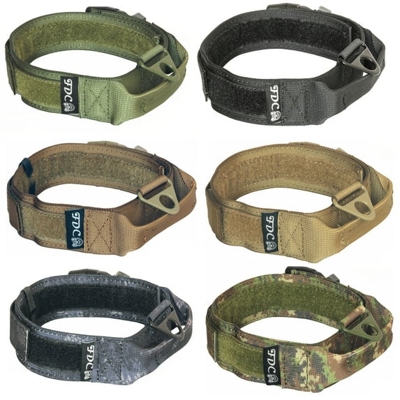 HEAVY DUTY Military Army Tactical Dog Collar HANDLE Width 1.5in Plastic Buckle HOOK and LOOP sz L: Neck 12" - 14"