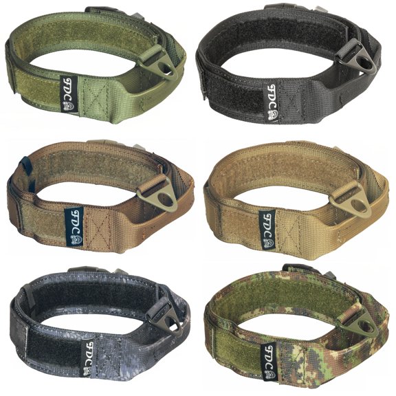 HEAVY DUTY Military Army Tactical Dog Collar HANDLE Width 1.5in Plastic Buckle HOOK and LOOP