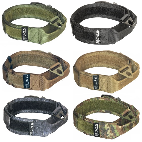HEAVY DUTY Military Army Tactical Dog Collar HANDLE Width 1.5in Plastic Buckle HOOK and LOOP