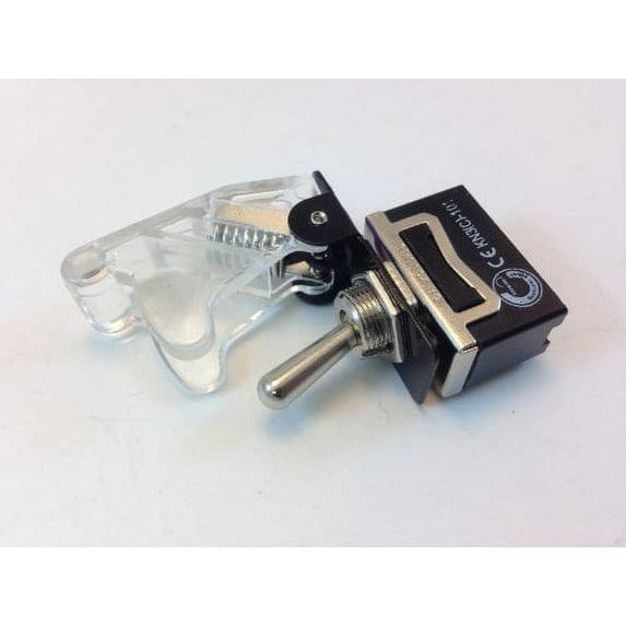 HEAVY DUTY ON/OFF DPST 4P TOGGLE SWITCH 20 AMP 125VAC WITH POSITION COVER COLOR (TRANSPARENT CLEAR)