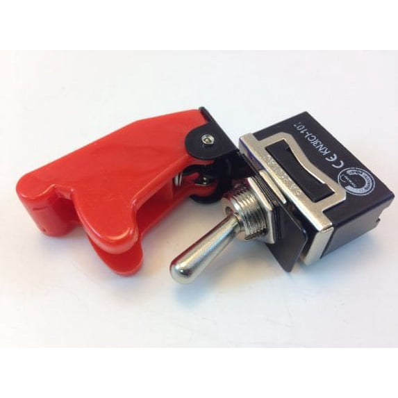 HEAVY DUTY ON/OFF SPST 2P TOGGLE SWITCH 20 AMP 125VAC WITH POSITION COVER COLOR (RED)
