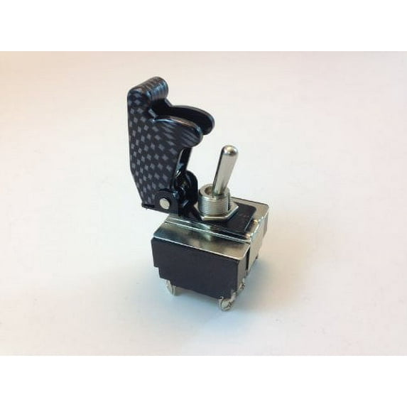HEAVY DUTY ON/OFF TOGGLE SWITCH WITH POSITION COLORED COVER 8 POST (CARBON-FIBER)