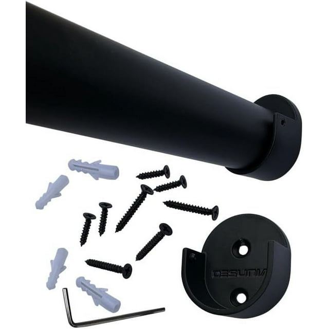 HEAVY DUTY Round Closet Rod w/Matching Support Flanges 32mm Diameter