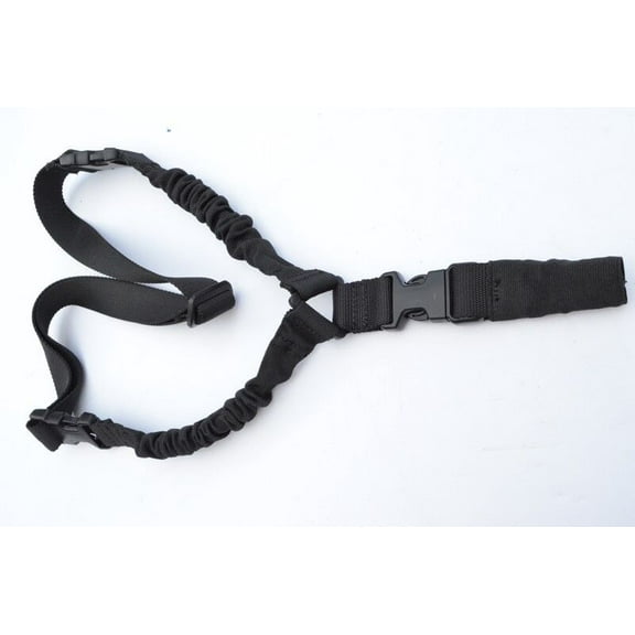 HEAVY DUTY Single one point Bungee Sling with Clasp Covers (BLACK)