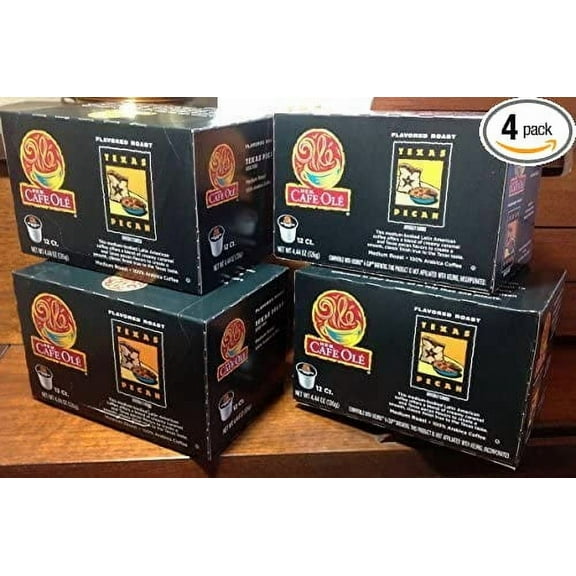 HEB Cafe Ole Coffee Single Serve Cups 12 ct Box (Pack of 4) (48 Cups) (Texas Pecan - Medium Bodied (Blend of Caramel and Pecan Flavors))
