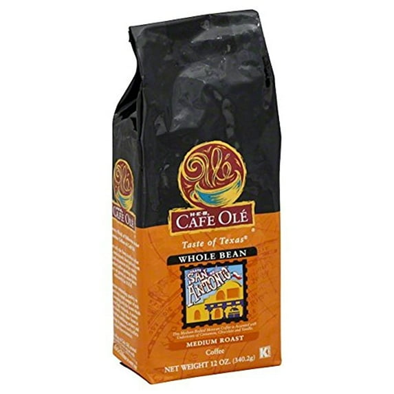 HEB Cafe Ole Taste of Texas Whole Bean Coffee 12oz Bag (Pack of 3) (Taste of San Antonio Medium Roast - Medium Bodied Mexican Coffee Accented with Undertones of Cinnamon)