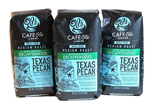 Heb Cafe Ole Whole Bean Coffee 12Oz Bag (Pack Of 3) (Texas Pecan Medium Dark Roast (Full City))