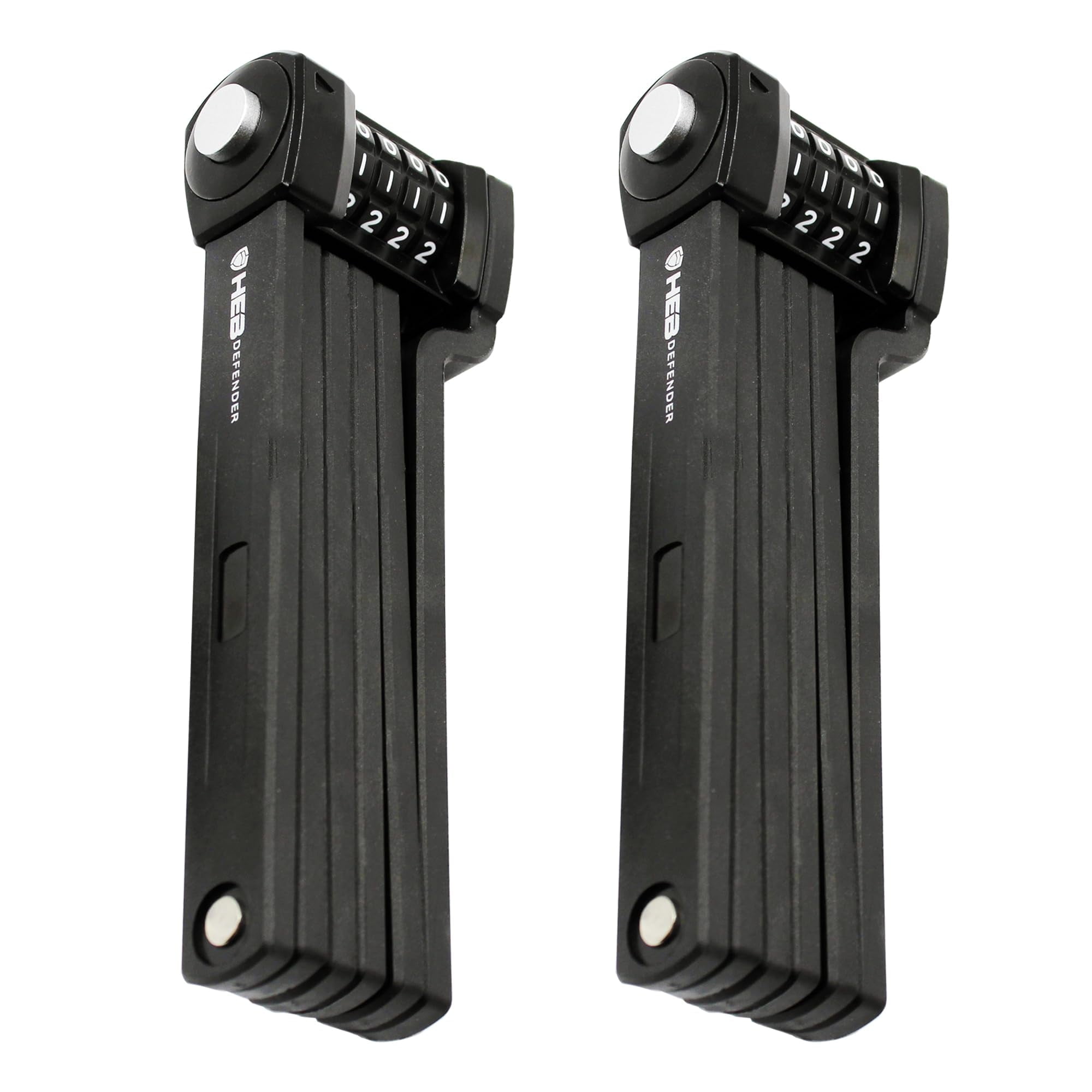 HEB Defender Folding Bike Lock - Heavy Duty Bike Lock - Anti-Theft-Foldable Bike Lock, Combination Bike Lock for Ebikes, MTB, Scooters, & Bicycles (33.5 inch Compact Combination Lock, 2, Count)