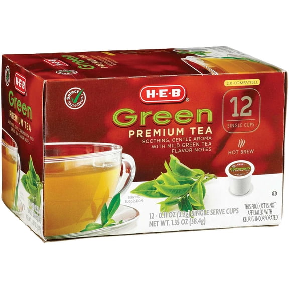HEB Green tea Premium 12ct K cup pack