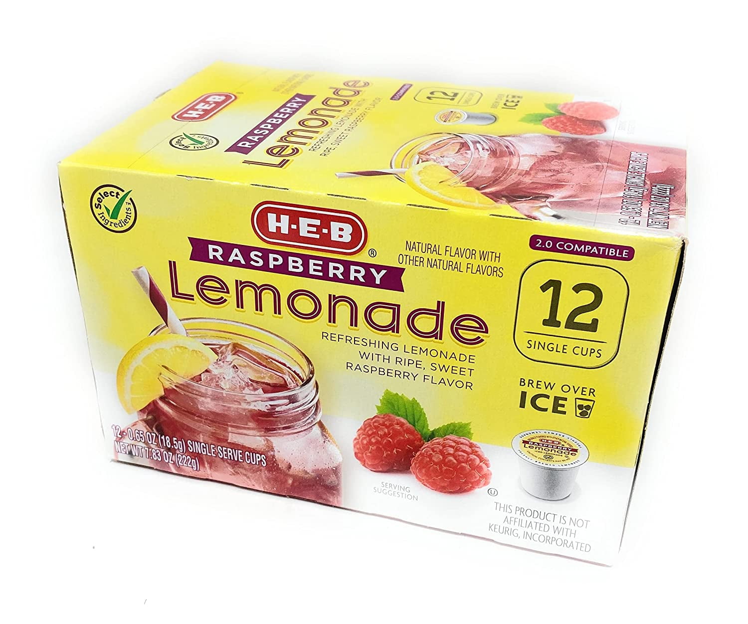 HEB Raspberry Lemonade Single Serve Pods 12 count