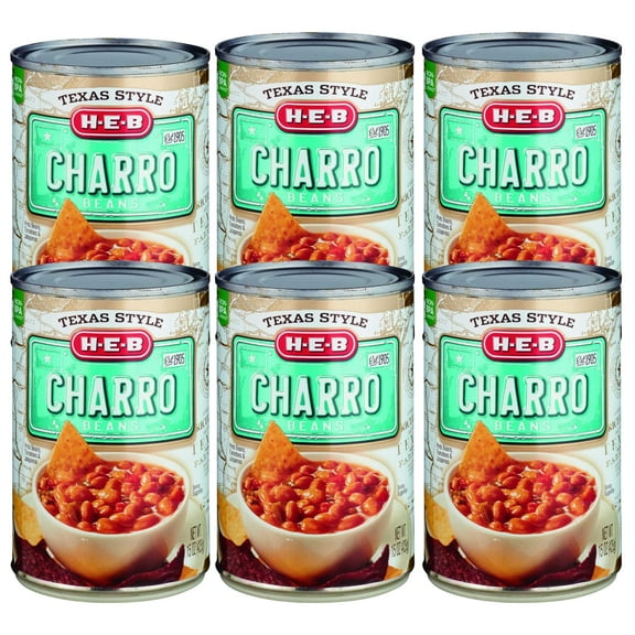 HEB Texas Style Charro Beans 15 KKS1Oz Can (Pack of 6)