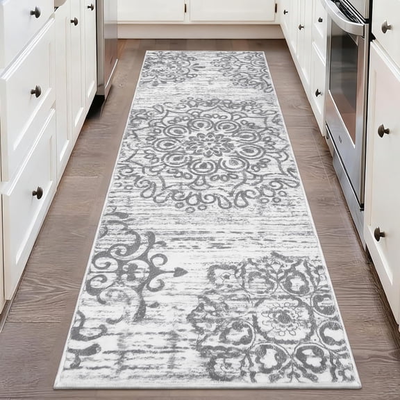 HEBE Hallway Runner Rug 2'x6' Washable Vintage Kitchen Rugs Non Slip Laundry Distressed Boho Floor Carpet Runners for Hallways Entryway Room Bathroom