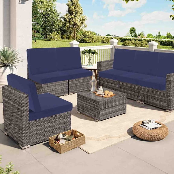 HEBE Stretch Patio Cushion Covers Set, Waterproof Outdoor Couch Covers Replacement, Washable Reusable Seat Cushion Slipcovers for Patio Furniture Protector
