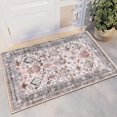 thumbnail image 1 of HEBE Washable Area Rug 2x3 Entry Rug Soft Distressed Area Rugs Non Slip Indoor Door Mat Boho Rug Oriental Accent Throw Rug Floor Carpet for Bedroom Kitchen Entryway Bathroom, 1 of 5