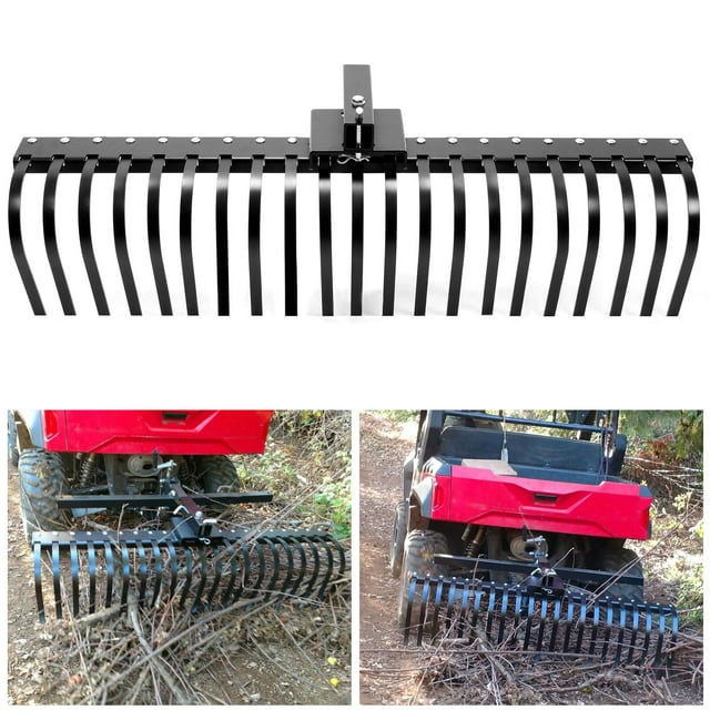 HECASA 3 Point 5 FT Pine Straw Needle Rake for Compact Tractors ATV UTV ...