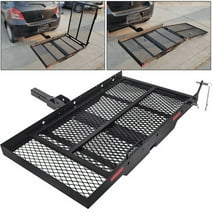 HECASA 500lbs Carrier Hitch Mounted Cargo Folding Scooter and Wheelchair Carrier Mobility Rack with Loading Ramp