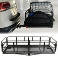 thumbnail image 1 of HECASA 60"x 24"x 14" Folding Hitch Mount Cargo Carrier Rack Basket Trailer 500 LB Capacity for 2" Receiver, 1 of 13