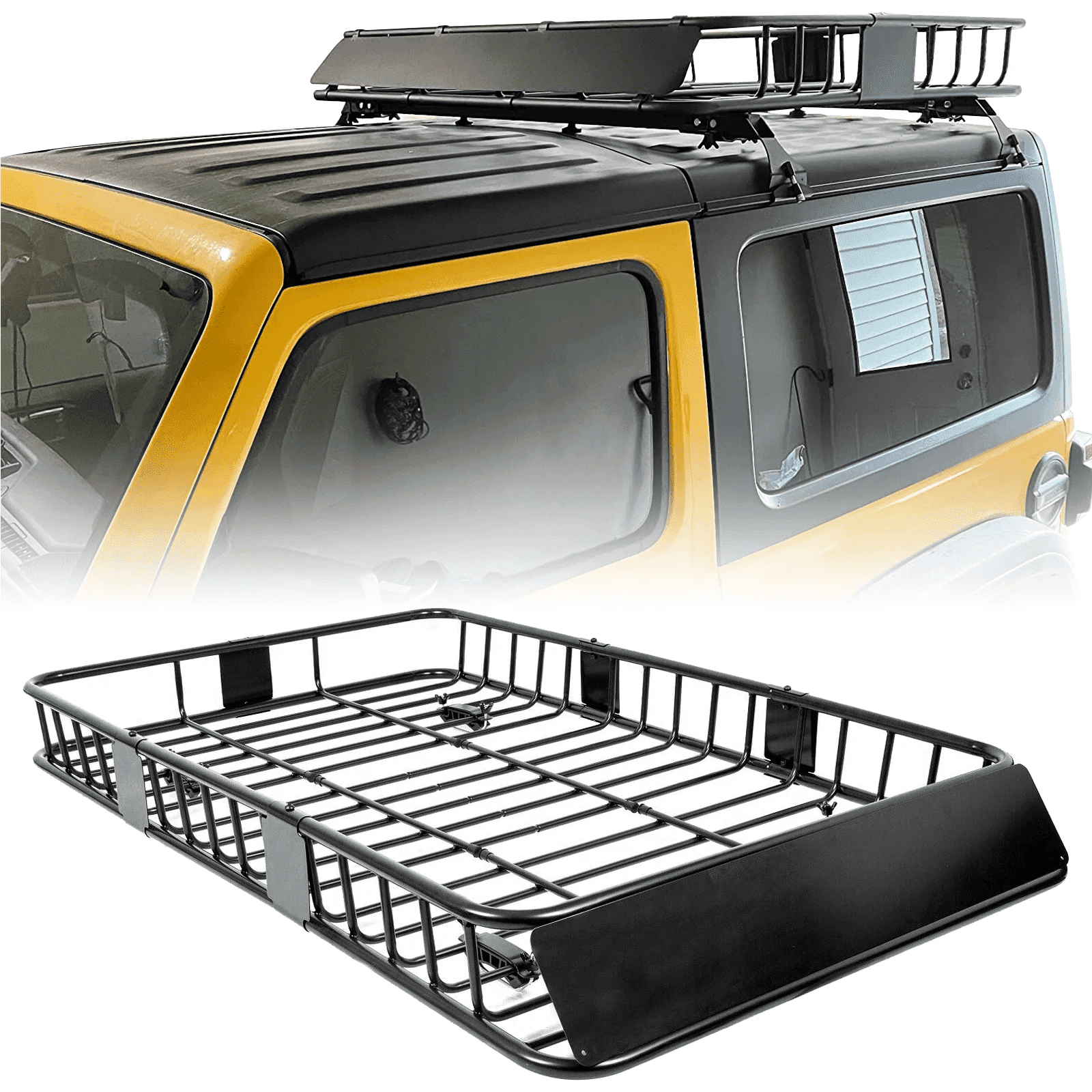 HECASA 64 x 39 x 6'' Universal Roof Rack Cargo Carrier with Extension  250LBS Weight Capacity Heavy Duty Steel Car SUV Top Luggage Storage Holder