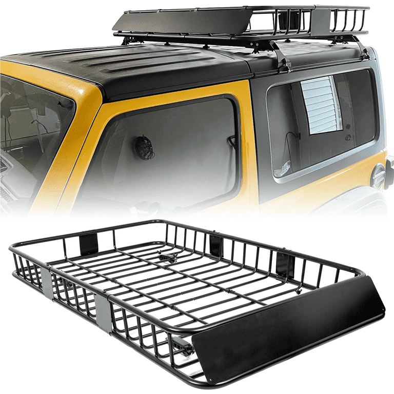  WILDROAD Roof Rack Cargo Basket, Upgraded 4” Fence Car Roof  Basket, 43x 39x 4 Universal Car Top Luggage Holder Carrier Basket Fits  for SUV Truck Cars : Automotive