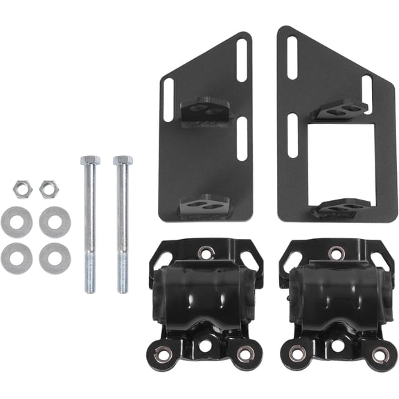 HECASA Black Alloy Steel Bracket Compatible with 1982-2004 Chevy Chevrolet S-10blazer Gmc S-15 Sonoma Pickupjimmy For Early Sbc Not Ls 2-wheel Drive Only Steel Powder Coated Black 1982-2004