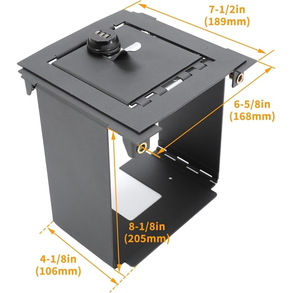 HECASA Black Alloy Steel Console Compatible with 2021-2025 Ford Bronco Front Center Console Security Locking Vault Gun Safe W 3-digit Combo Lock Steel Powder Coated Black 2021-2025