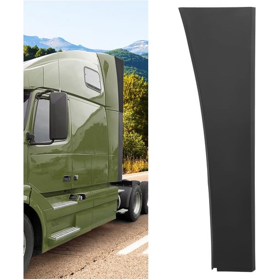 HECASA Black Extension Compatible with 2004-2016 Volvo Vnl Cabin Wind Fairing Replacement For 2004-2016 Replacement For 82286079