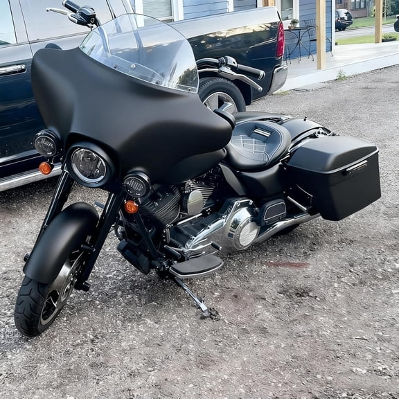 HECASA Black Front Part Compatible with 1996-2013 Harley Fl Touring Models Upper Outer Fairing Replacement For 1996-2013 Replacement For 58236-96