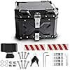 HECASA Black Polycarbonate Trunk with Backrest Compatible with Harley Honda Yamaha Suzuki Cruiser Tail Box Luggage Black wtop Rack Backrest Lock