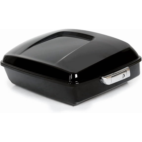 HECASA Black Trunk with Backrest Compatible with 2014-2024 Harley Touring Models 2 Packages 2014-2024