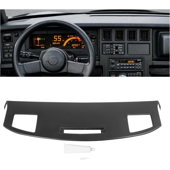 HECASA Dashboard Cover Compatible with 1984-1989 Chevrolet Corvette C4 Plastic ABS Painted Textured Matte Black