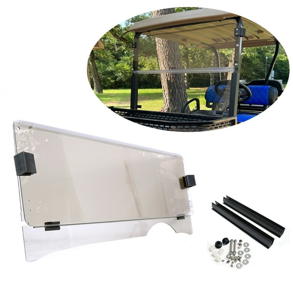 HECASA EZGO RXV Windshield Tinted Folding Smoke Style Impact Resistant Windscreen for 2008 - UP Golf Cart