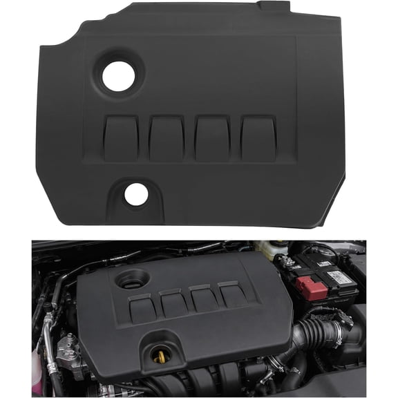 HECASA Engine Top Cylinder Cover Compatible with 2009-2019 Toyota Corolla Lexus RX300 Replacement for 1121237010 Plastic PP Textured Black