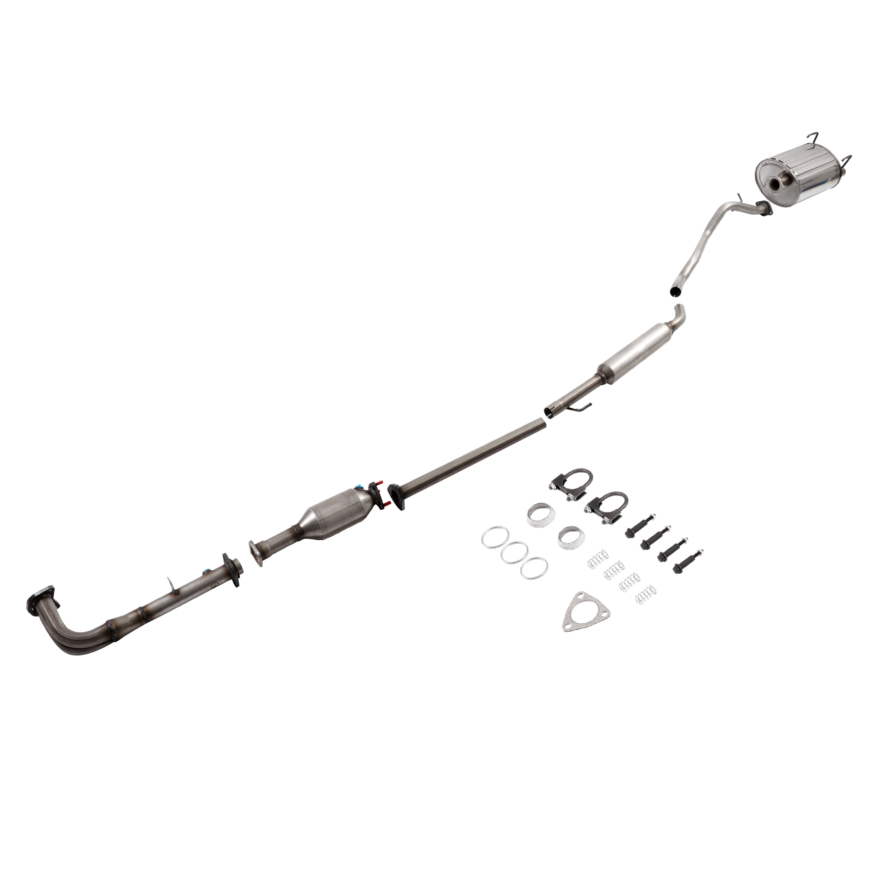 HECASA Exhaust System Assembly Compatible with 1997-2001 Honda CRV 409 Stainless Steel Silvery