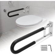 HECASA Folding Handicap 23.6" Tub Grab Bars Rails Support Toilet Flip up Grab Bar for Elderly Disabled Pregnant Woman Bathroom Shower Safety Hand Bathtub Handicapped Handrail