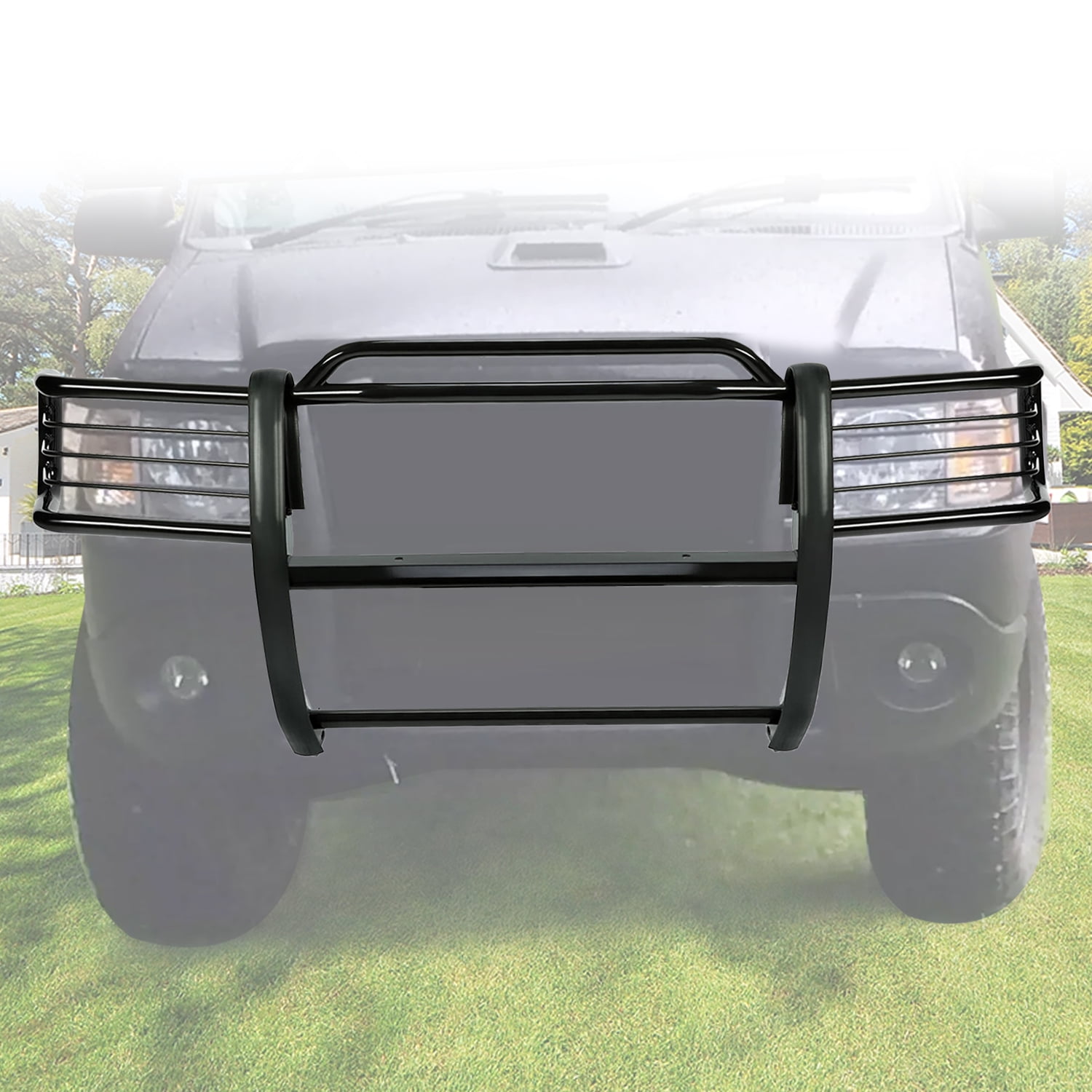 HECASA Front Grille Brush Guard Grill for Ford Ranger Mazda B4000 Pickup Truck 2001 02 03 04 05 06 07 08 09 10 11 2012 Powder Coated Black Steel