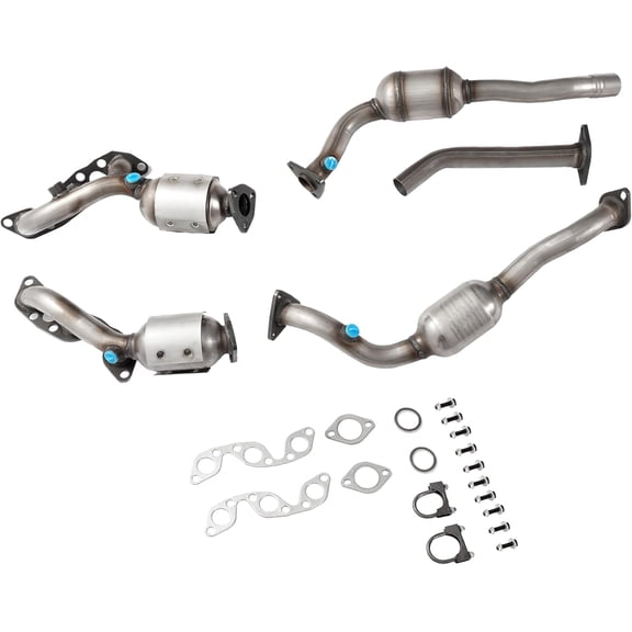 HECASA Full Catalytic Converter Complete System Compatible with 2002-2004 Nissan Xterra Frontier 3.3L, Stainless Steel Assembly
