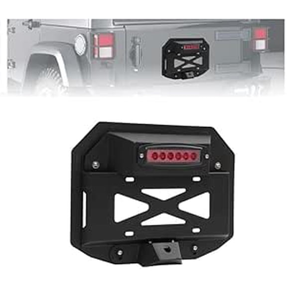 HECASA License Plate Bracket Compatible with 2007-2018 Jeep Wrangler JK