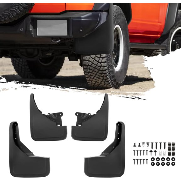 HECASA Mud Flap Compatible with 2021-2025 Ford Bronco Replacement For M2dz-16a550-aa M2dz-16a550-bb not Fits Sport Model Front Rear 4 Pcs 2021-2025 Replacement For M2dz-16a550-aa