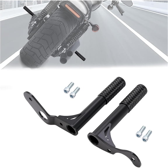 HECASA Passenger Footpegs Crash Bar Compatible with 2018-2024 Harley Davidson Softail Street Bob FXBB FXST Rear Foot Pegs Bar Frame Slider Black