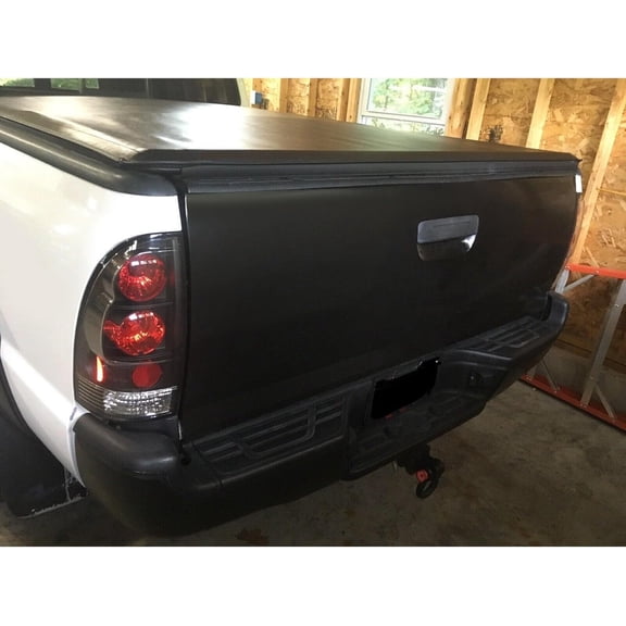 HECASA Powder Coated Tailgate Compatible with 2005-2015 Toyota Tacoma Replacement For To1910100 Pickup Truck Bed Complete Rear Tail Gate Shell Steel Electrophoresispowder Coated Gloss Black