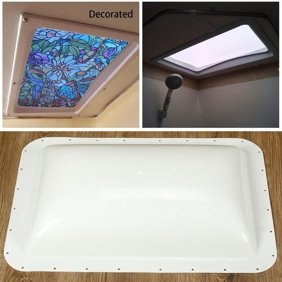 HECASA RV Skylight Cover White 14" X 22" for RV Shower Camper Food Truck Skylight Inner Dome Kit